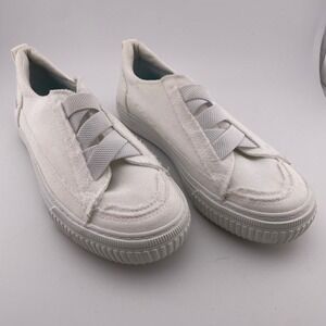 Blowfish Malibu Slip On Sneakers White Canvas Casual Shoes Women's Size‎ 8